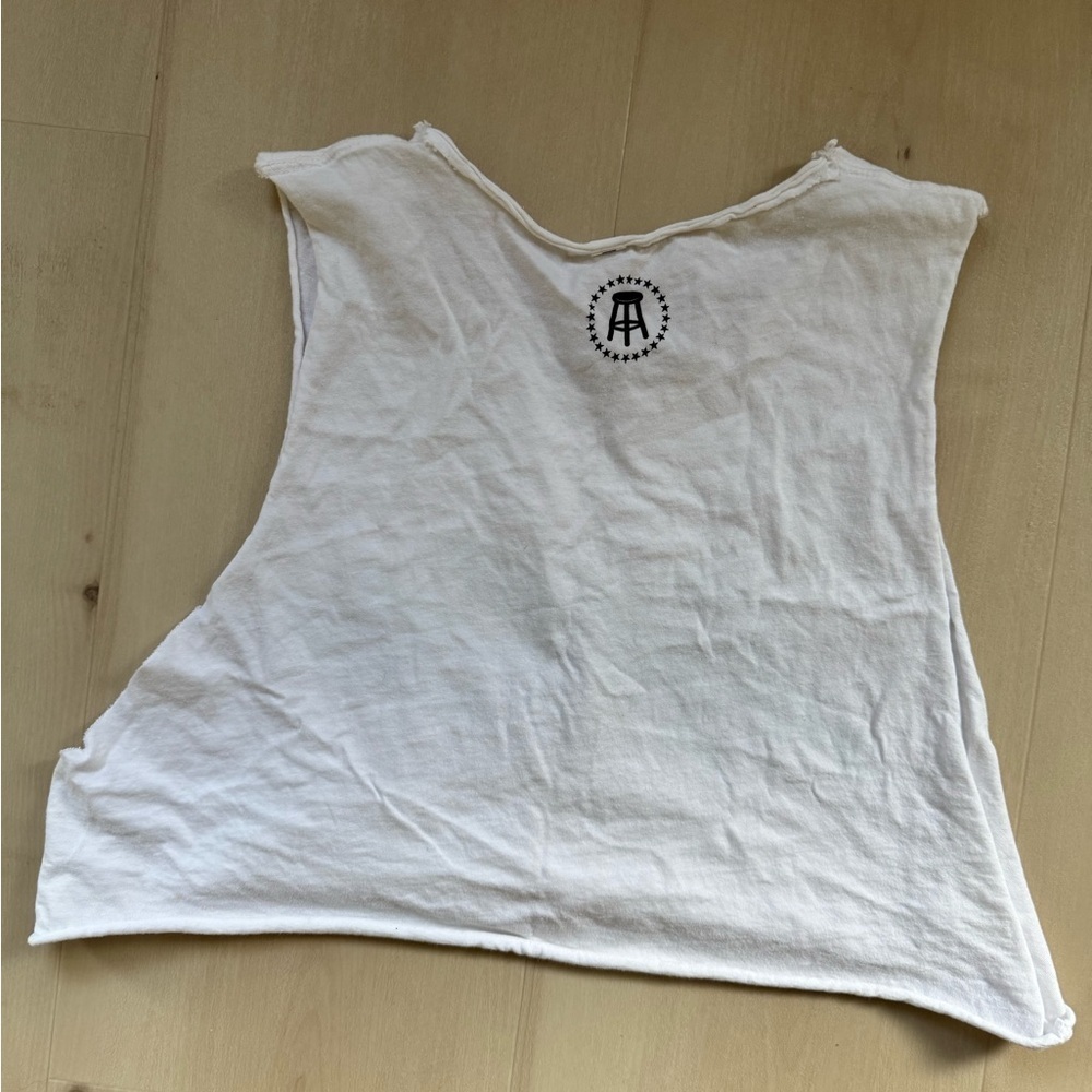 Barstool Sports Zillion Beers Crop Top Cut Off Tank Top - Picture 3 of 3